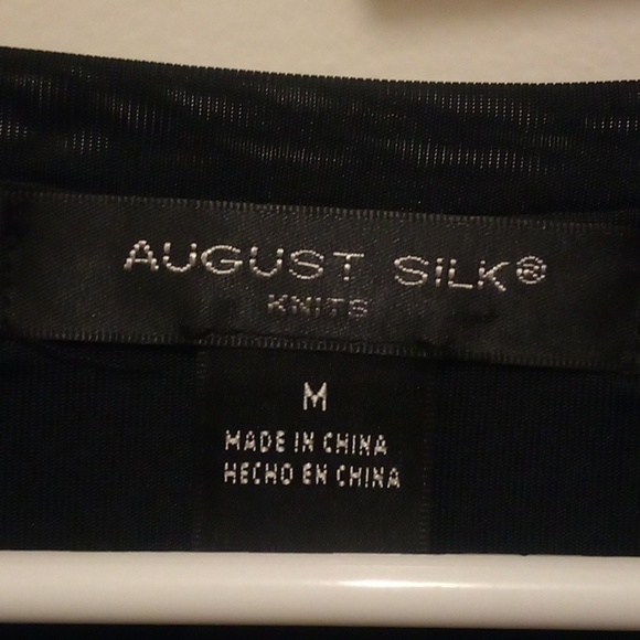 EUC - August Silk Knits Black Sequin Evening Short Sleeve Top - Size Medium - Picture 4 of 6